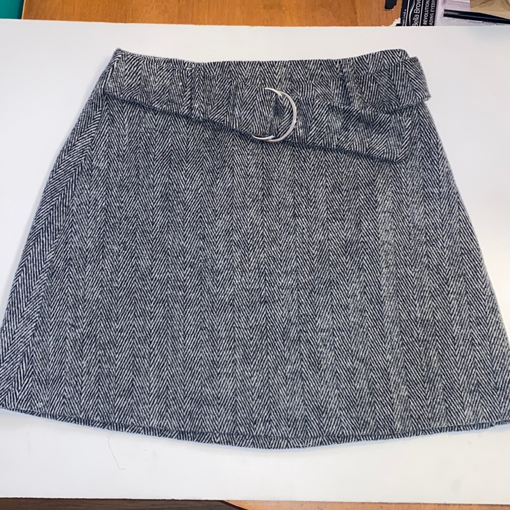 Primark black and white wool skirt